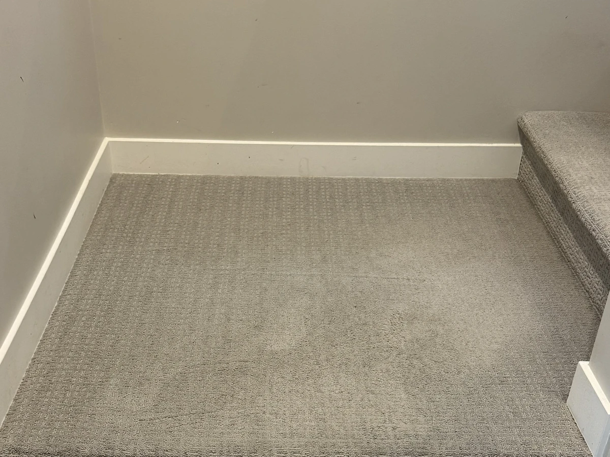Stair landing carpet — after
