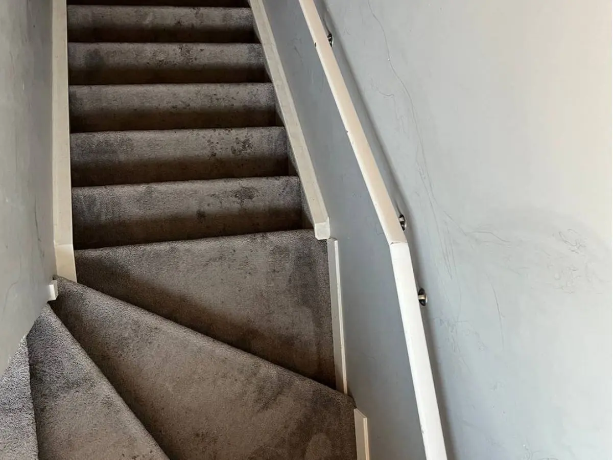 Carpet stairs — before
