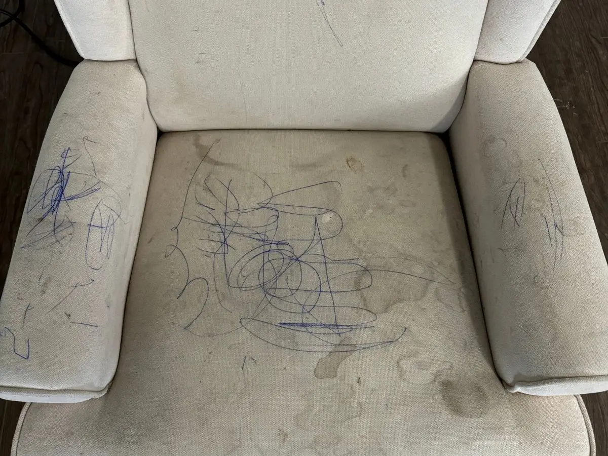 Armchair cleaning — before